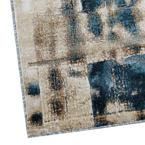 Image of Super Soft Art Collection Abstract Modern Classical Design Carpets Highest Density Silk Carpets for Home Living Room Bedroom /Hall 6x9 feet (180 x 270 cm) Multi Vintage1 A