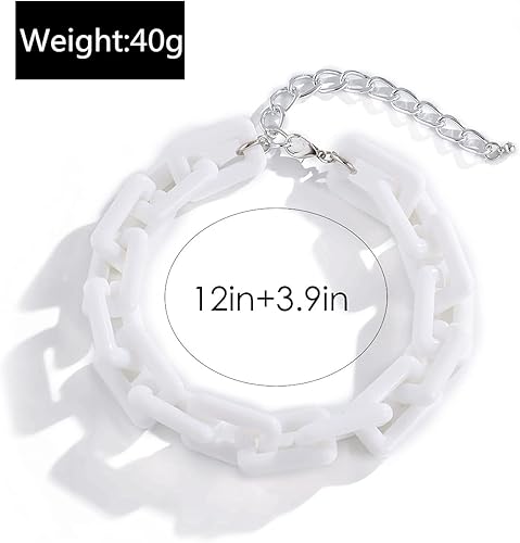 Miniatura 2 de Coloridos collares de cadena de eslabones de resina gruesa de color caramelo, gargantilla acrílica delicada, ligera, gruesa, punk, indie, Y2K