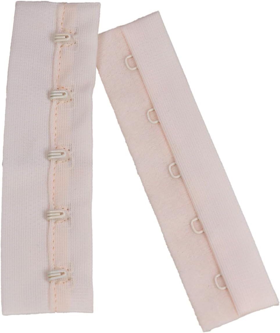 Porcelynne Bra Hook & Eye Replacement Closure, Cream with Cream Hardware, 4 Inch, 5 Rows