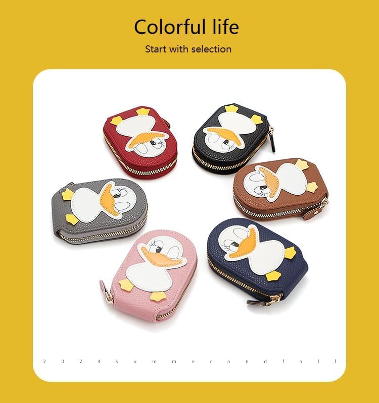 Wallet Card Holder, RFID Blocking Purse,Cute Duck Small Minimalist Leather Credit for Women, Girls, Ladies (Blue) - Image 6