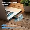 Chiavetta Wifi Usb Dual Band 2.4/5GHz + Bluetooth 5.0, Antenna Wireless 600 mbps, Plug and Play, MU-MIMO, Adattatore di Rete senza fili per PC/Desktop/Laptop, per Windows e Mac OS X (da 10.9 a 10.15)