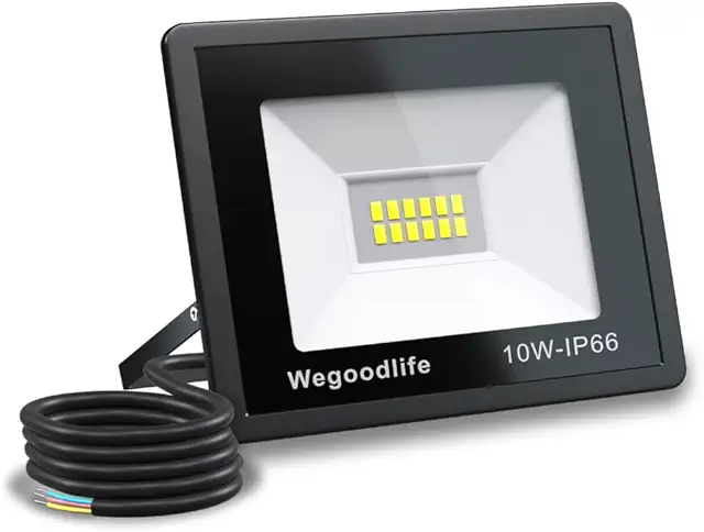 Wegoodlife 10W LED Außenstrahler, 730LM, IP66 Wasserdicht, 3000K Warmweiß