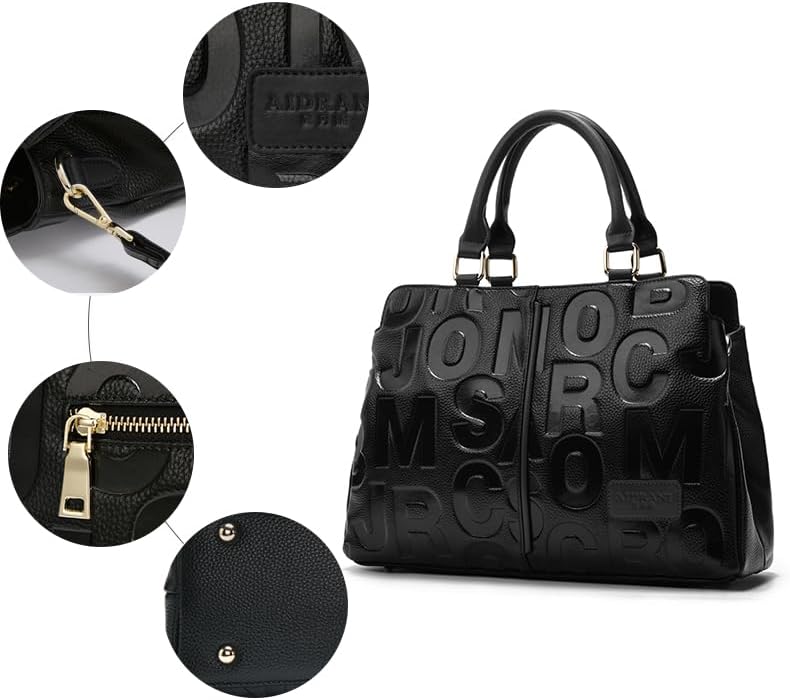 Genuine leather Cowhide women's Handbag Large Capacity letter shoulder strap high capacity Crossbody bag - Image 5