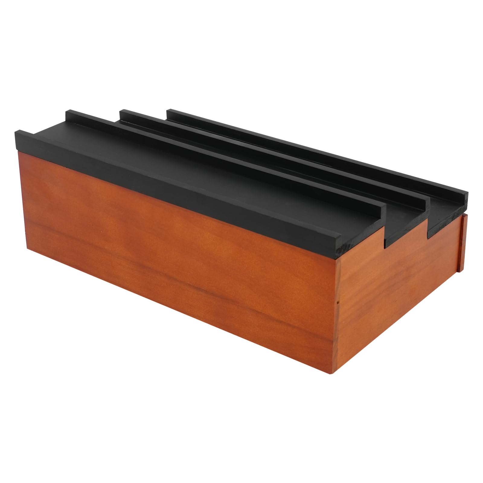 Organizador de perfume de madera de 3 niveles con cajón marrón