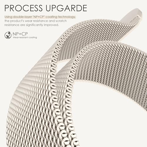 Original Milanese Loop Compatible with Apple Watch Straps 38mm 40mm 41mm 42mm 44mm 45mm 46mm 49mm Women & Men, Magnetic Clasp Adjustable Metal Bands for iWatch Series 11 10 9 8 7 6 5 4 2,Ultra 3,SE 3 - Image 2
