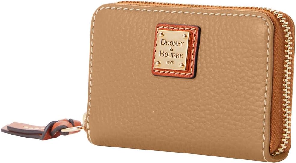 Dooney & Bourke Wallet, Pebble Grain Large Zip Around Credit Card Case Wallet - Light Taupe