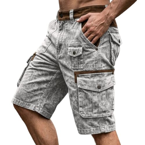Short de travail en jean léger style baggy longueur genou pour homme