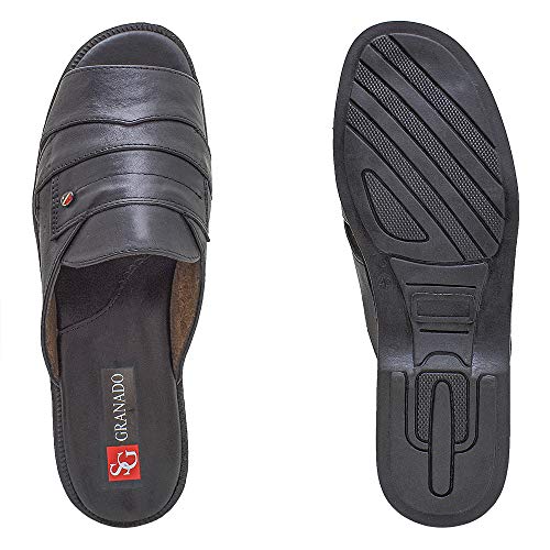 Chinelo masculino linha repouso em couro palmilha espumada GR 408 preto (39, 408 preto)