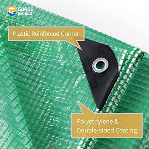 Guard Shield GS15501LG-12X12F Clear Green Tarp Heavy Duty 12X12 Feet Waterproof For Greenhouse Outdoor Garden Poly Cover Uv Resistant 3X3 Weave 10Mil thumb #1