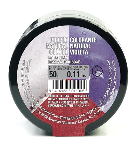 SOSA Colorante violeta natural en polvo - Hidrosoluble- Uso alimentario - Tarro 50grs