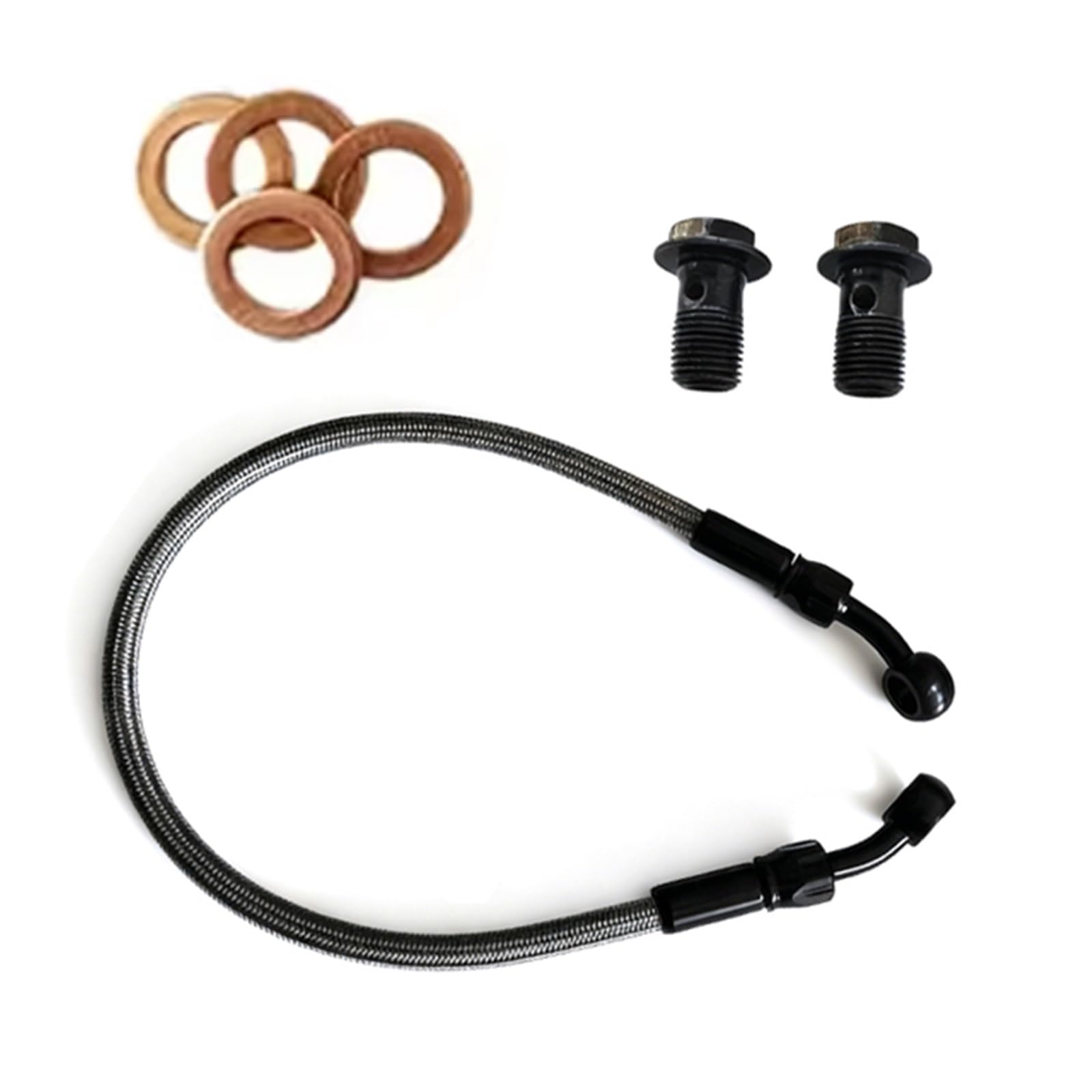 Hydraulic Brake Hose Motorcycle Motocross Dirt Pit Bike 28°-28° Braided Brake Oil Hose Line Hydraulic Clutch Tube Master Cylinder Pipe AN3 M10 Accessories(2800mm)