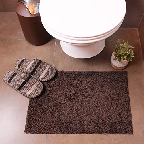Image of Luxe Home Bathmat Super Soft Premium Microfibre Non Slip Anti Skid Boston mat for Bathroom, Kitchen, Entrance (38 x 58 cm, Chocolate, Pack of 1)