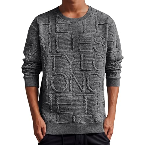 Sweat-shirt homme col rond à manches longues décontracté