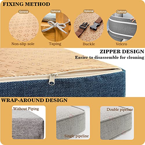 Mimene Custom Bench Cushion，Custom Size Window Seat Cushions Indoor，Bench Cushions For Outdoor Furniture With Non-Slip Bottom，Indoor Sofa Couch Cushion Bay Window Seat Cushion Bench Pad. #TOP5