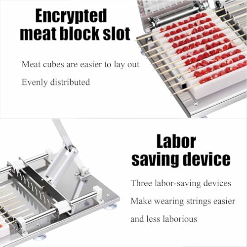 Macchina per la produzione di spiedini in bambù, design portatile ad alta efficienza, per picnic all'aperto e barbecue, ergonomica per un facile utilizzo, produce 10 corde al minuto