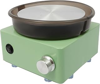 Mini-Töpferscheiben-Set, 15 cm Elektrisch Töpferscheiben mit Zwei-Wege-Rotation, Töpferscheibe Bausatz mit 8 Stück Bildhauerwerkzeugen 0-140rpm für Anfänger