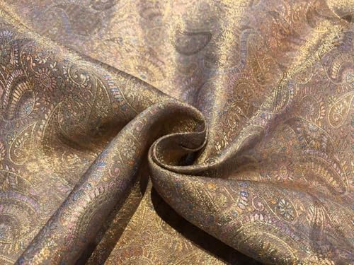 Tissu brocart de soie au mètre motif cachemire pour veste tailleur et caftan
