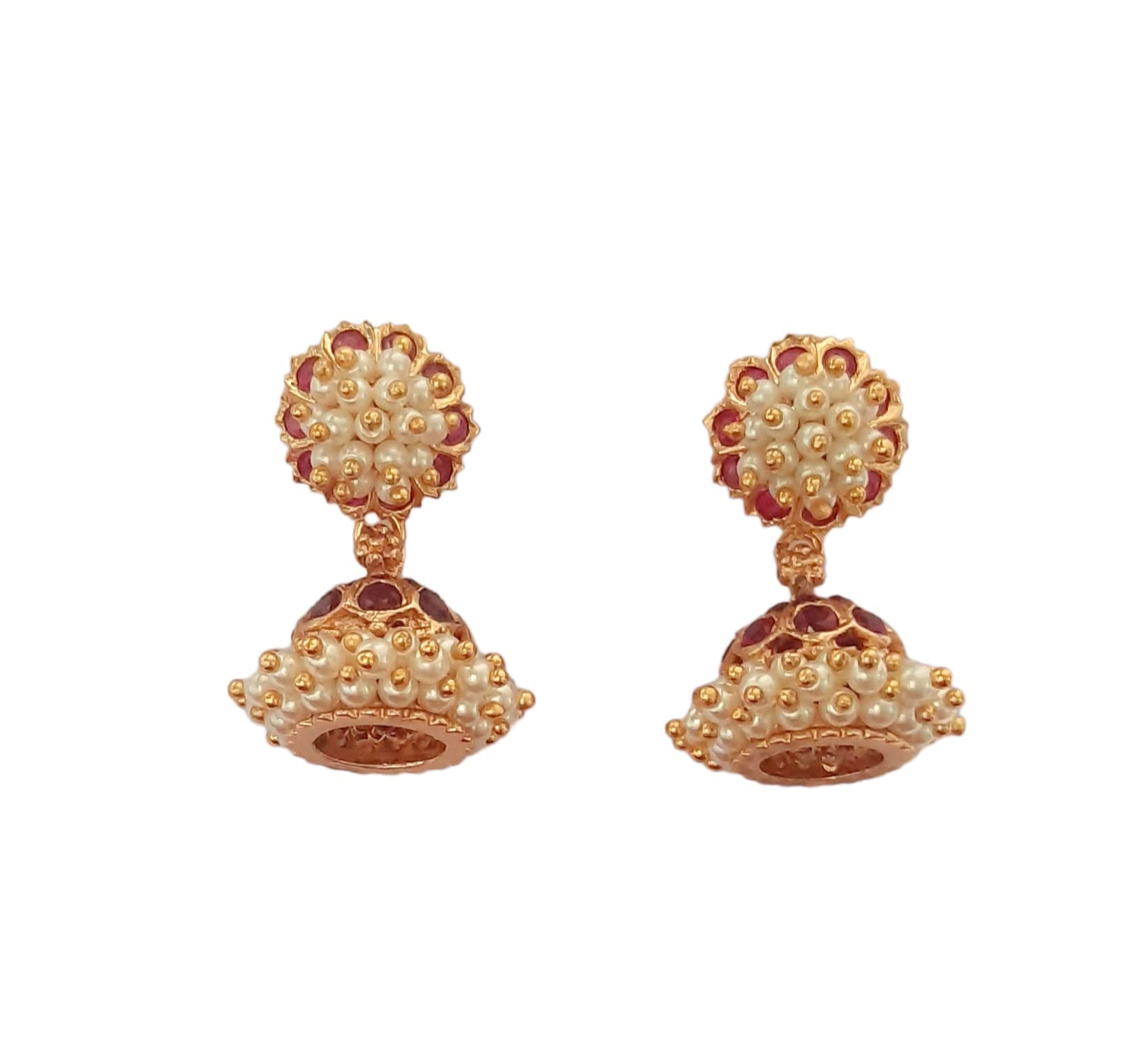 Gold plated red pearl jumka (B0BLCZFMS3) Amazon Price History, Amazon Price Tracker