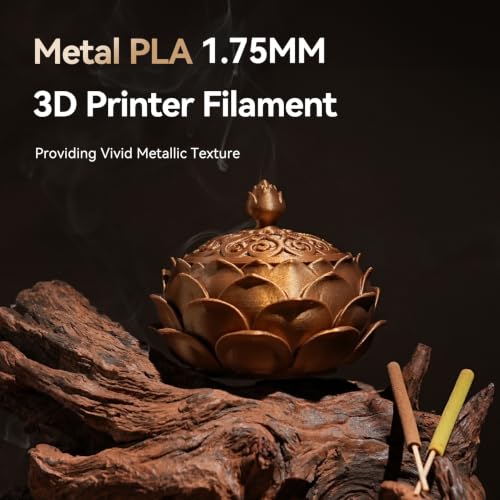 Image of SUNLU PLA Metallic 3D Printer Filament 1.75mm, (PLA Metal Brass Gold) | Smooth Metal-Like Shiny Surface, Great Easy to Print for 3D Printers, Dimensional Accuracy + /- 0.02mm