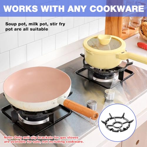 Image of Supvox Burner Stand, 10'' Cast Iron Stir Fry Pan Rack Gas Stove Stand, Fire Gathering Circular Cooking Stove Pot, Compatible with Pot /Pan Sizes Saucepans