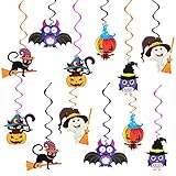 Contenu de l'emballage : vous recevrez 12 pendentifs en spirale pour Halloween avec 6 motifs différents, assez pour décorer votre maison.