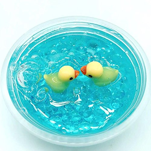yuye-xthriv 60ml/100ml Slime Mud Duck Crystal Mud Decompression Toy DIY Little Duck Crystal Mud Clay Clear Slime Stress Relieve Kids Toys Blue 100ml