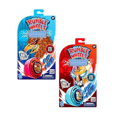 Cepia LLC Rumble Wheels Lightning Strikers 2-Pack A: High-Speed Rip-Cord Racing Toy for Kids with All-Terrain Light Up Action | Lightning Strikers Thunder Hawk & Street Warrior
