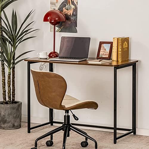 Multigot Folding Computer Desk, Industrial Writing Laptop Table with Large Desktop, Compact Study Desk for Home and Office