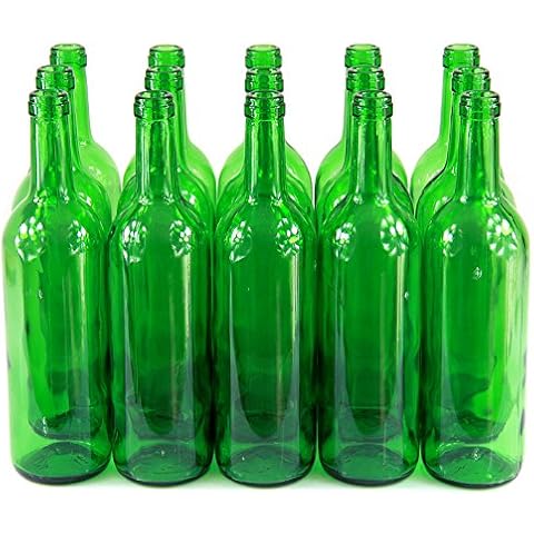 MADE IN ITALY Botellas de vino verdes con corcho (15 unidades) Cover