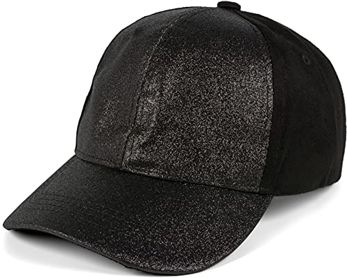 styleBREAKER Casquette 6 Panneaux avec Paillettes et Velours, Imitation Daim, Casquette de Baseball, réglable, Unisexe 04023050, Couleur:Noir Cover
