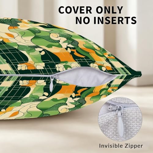 Coussin extérieur imperméable 55x55 vert | Taie en lin durable - 4