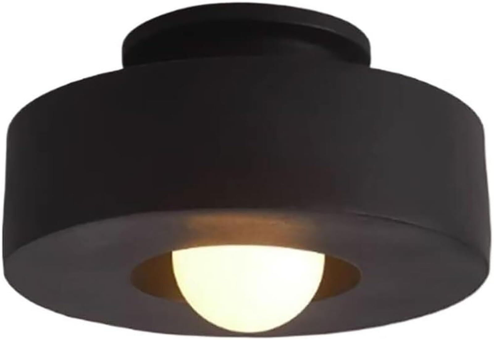 ITOSUI 11.8inch/30cm Nordic Minimalist Ceiling Lamp Japanese Style Light Flush Mount Close to Light Fixture for Corridor Aisle Cloakroom Kitchen Porch(Black)