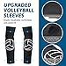 Hungdao 1 Set Volleyball Knee Pad and Arm Sleeve Volleyball Accessories Stuff Forearm Elbow Sleeve Wrist Guard with Protection Pad and Thumb Hole for Women Men Adult(Classic)