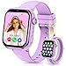 4G Reloj Inteligente Niña, IP68 Impermeable Smartwatch Niñas con GPS y Llamadas, Doble Cámara, Videollamada, Chat de Voz, SOS, Modo Escuela, Linterna, Podómetro Reloj Inteligente Niñas y Niños Púrpura