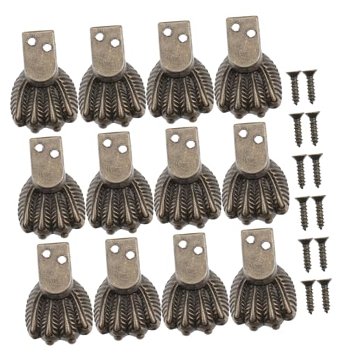 BESTonZON 12個 ブロンズ色 木製家具脚保護パッド ベッド ソファ対応 耐摩耗 高さ アンティーク風デザイン 家具足元保護用