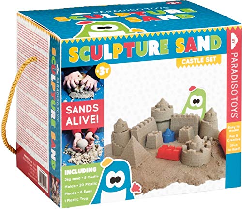Paradiso Toys t02108 Sable Pétrisseur, Magic Sable. De Modelage Sable Castle  Ensemble avec 2 kg Sable + accessoires, antibactérien.