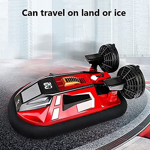 QAQQVQ Remote Control Hovercraft Boat for Land and Water 2.4 GHz Radio Control Amphibious Vehicle Toy with Double Power, 1:10 Electric Watercraft RC Racing Boat Gifts for Boys Girls
