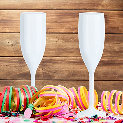 Copas de plástico para champán Relaxdays sofisticadas copas reutilizables e irrompibles blancas 3