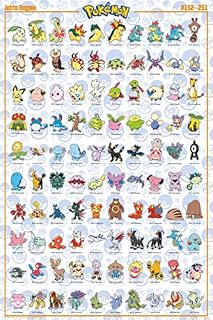 Pokemon Johto Pokemon Maxi Poster, Multi-coloured, Living Room