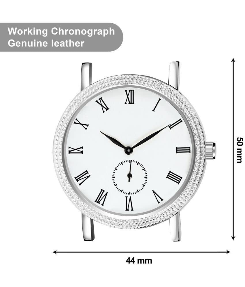 Image of Shocknshop Analog Black Dial Chronograph Leather Strap Wrist Watch for Men -WCH80
