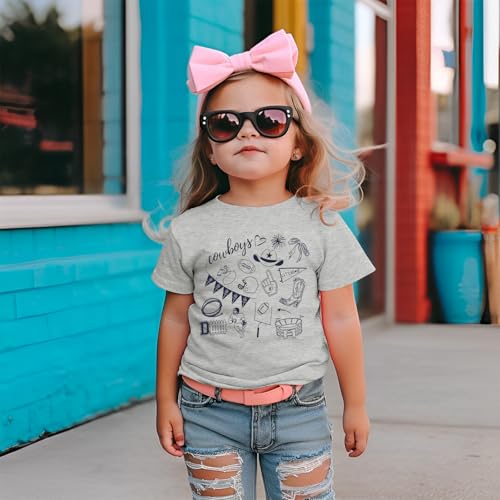 Football Shirts for Toddler Boy Girl Cowboy Game Day T-Shirt Kids Football Team Fans Tee Cute Doodle Short Sleeve Tops2