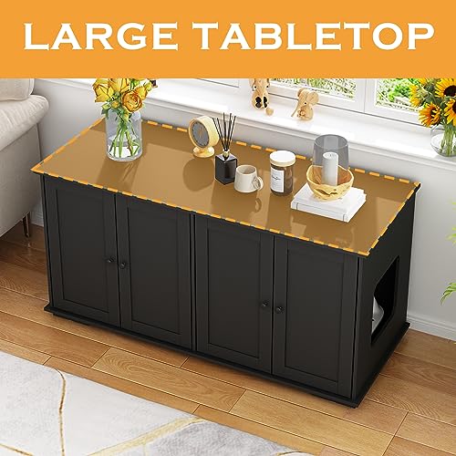 image for MOOLIVE Cat Litter Box Enclosures, 47.2