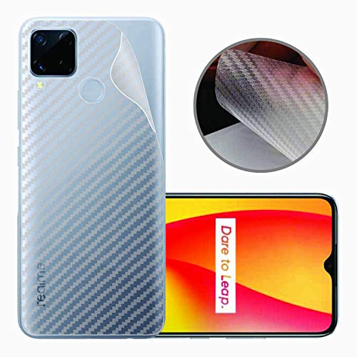 Image of Compatible with Oppo Realme C15 Back Screen Protective Film Carbon Fiber Skin Transparent Screen Guard Sticker