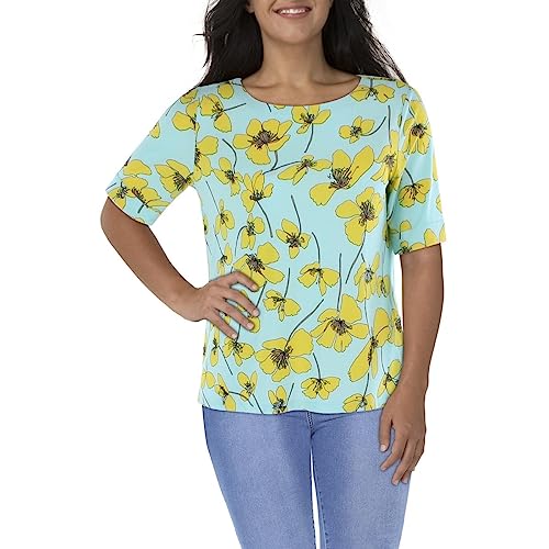 Chemisier col bateau femme Anne Klein imprimé marguerites jaune Combo jonquille XL