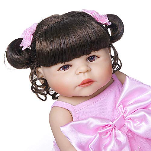 FACAIA Reborn Baby-Puppe, Kinderspielzeug Reborn 23inch 57cm Ganzkörpersilikon Reborn Bebe Doll Kleinkind Mädchen Puppe… – Bild 8