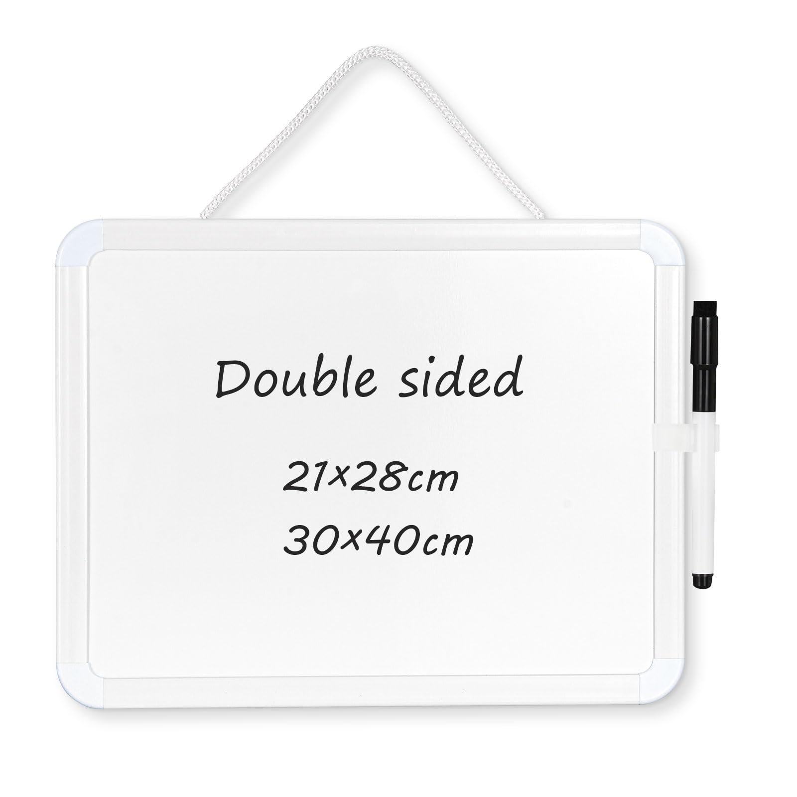 DOLLAR BOSS Small Whiteboard A3 White Board Double Sides Magnetic Dry Erase Board, 30×40cm Portable Mini Whiteboard Dry Wipe Board for Wall, Fridge & Door Hanging Sticking Desk Whiteboard