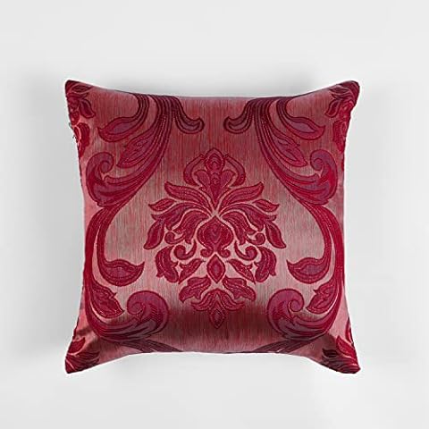 NAPEARL Throw Pillow Covers-Set of 2 Cushion Covers with Jacquard Patterns, Burgundy Decorative Pillowcase for Couch, Sofa, Bed, Attractive Pillow Covers for Living Room, 20 x 20 Inches Cover