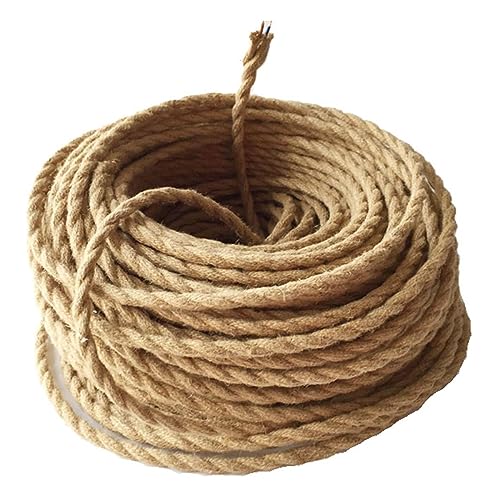 Cavo elettrico tessile GreenSun Cavi Elettrici 5 M 2 filamenti principali 2x 0,75mm², Copertura di lino Stile vintage, Attorcigliato, Di rame, Per fai-da-te o applicazioni industriali