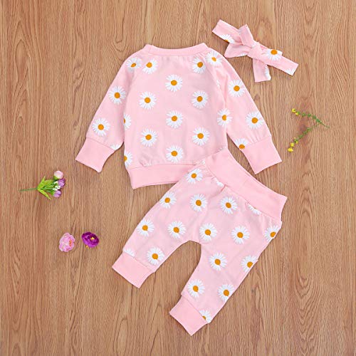 Newborn Infant Baby Girl Clothes Set Long Sleeve Sweatshirts Tops Pants Outfits Clothing Gifts 3 6 9 12 18 24 Months (Pink, 12-18 Months) - Thumbnail 7