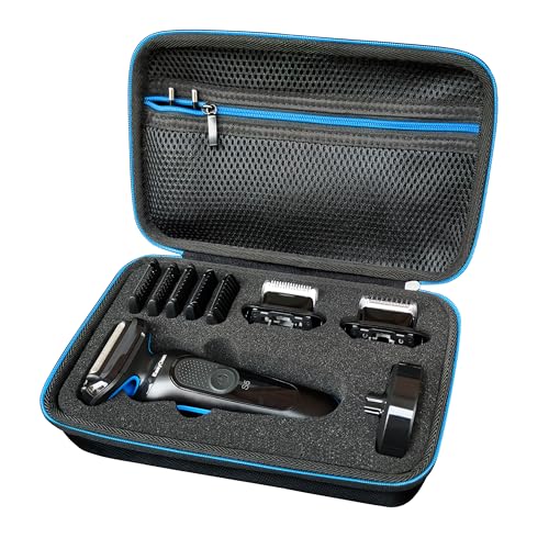 Hart Etuis Kompatibel mit Braun Series 5 Elektrorasierer 51-M4500cs,51-B1820s,51-B1000s mit EasyClick Barttrimmer Aufsatz Reise Tasche Behälter Hülle Case Braun 5S Generic